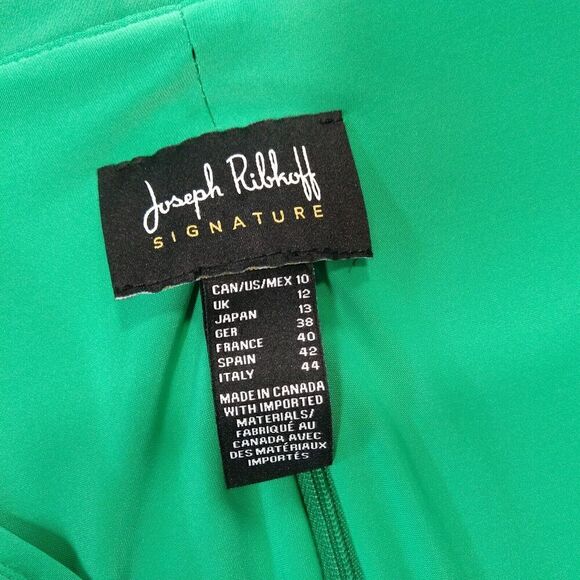 Joseph Ribkoff Signature Maxi Dress Size 10 Spring Green Jersey Faux Wrap 2024 - Picture 7 of 11
